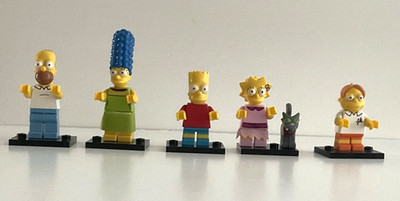 LEGO The Simpsons Minifigures Lot of 5 Homer Marge Bart Lisa Martin Prince