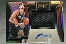 Rayan Rupert 2023 Panini Select #JS-RUP Jumbo Rookie Auto Swatches RC Patch /99