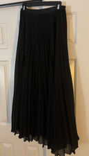 Women's Ralph Lauren pleated black full length skirt vintage size 6 fully lined