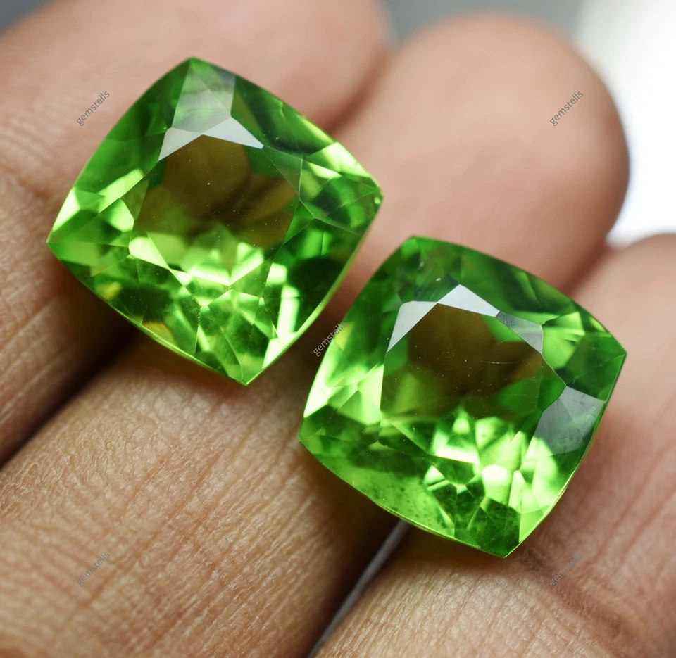 20 Ct Natural Green Peridot Cushion Cut AAA Quality Certified Loose Gemstone - Image 2 of 4