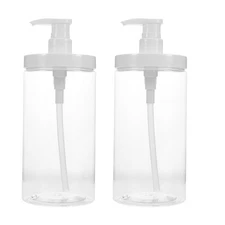 2 PCS Pump Dispenser Bottle Travel Shampoo Liquid Bottles Refillable