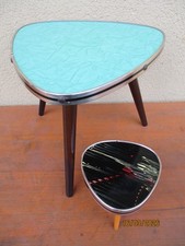 Vintage-2 Beistelltisch- Blumenhocker-Nierentisch-Retro-1960er Jahre