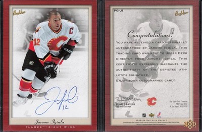 2005-06 Beehive 5x7 PhotoGraphs Autograph #PGJI Jarome Iginla Calgary Flames