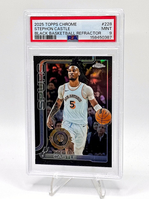 2025 Topps Chrome Stephon Castle Black Refractor /10 PSA 9