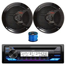 JVC Marine BT CD Stereo Receiver, 2x 6.5" 150W Speakers Black w/ Wire