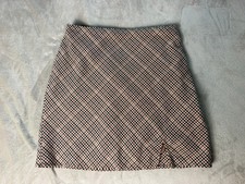 Abercrombie Fitch Check Plaid Mini Skirt Size Small Brown A-Line Preppy S