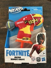 Nerf Fortnite Micro Bombs Away Mini Dart Blaster W/ 2 Nerf Elite Darts