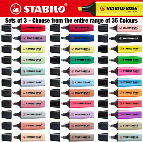 Highlighter STABILO BOSS ORIGINAL Assorted Colours Sets of 3