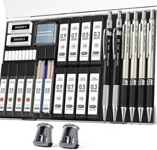 Four Candies 27PCS Art Mechanical Pencil Set with Case, 4PCS Metal Drawing Penci