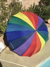 Vintage Sherwin-Williams Paint Multi Color Rainbow Golf Umbrella