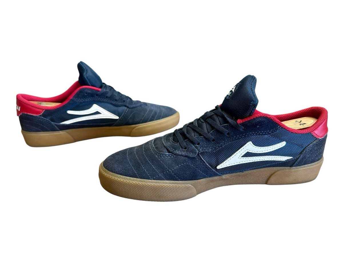 Lakai Cambridge Men's Skate Sneaker Shoe Blue Red Gum Suede Low