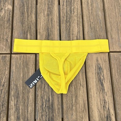 C-IN2 men yellow Scrimmage cotton G-string Thong underwear size S M L XL 2XL 