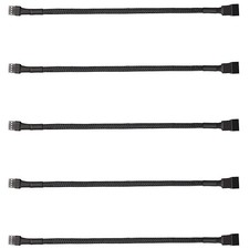 5 Pack 4-Pin PWM Fan Splitter Cable, Sleeved Braided Adapter Computer PC Fan