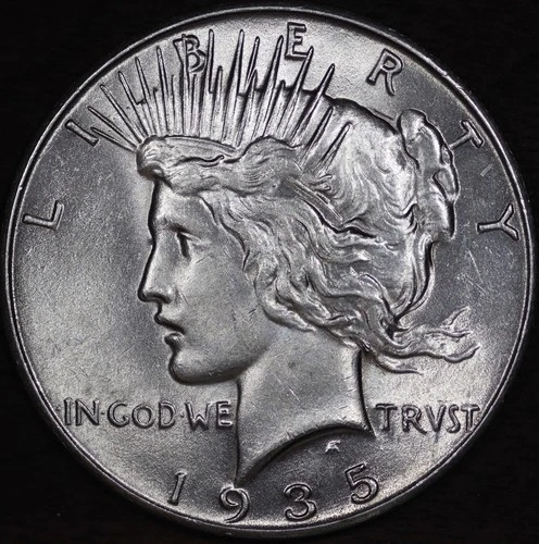 1935 P - Peace Dollar - MS++ (Uncirculated!!) 100% Original Coin #388