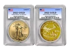 2022 LIBERTY COIN AMERICA EAGLE $ DOLLARS 24k GOLD PLATED LOT