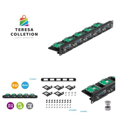 19'' 1U Rackmount for Raspberry Pi, SSD Bracket for Any 2.5'' SSDs, Hold Up to ...