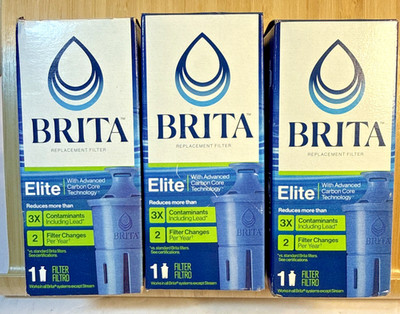 LOT OF 3 -  Brita Elite Carbon Core Replacement Filter Brand New- 7 DAY SALE !