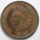 1892 Indian Head Penny Cent Extremely Fine (XF)