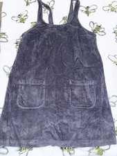 Fat Face Corduroy Pinafore Dress Navy Blue Cord Dungaree Short Pockets UK 14