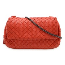 BOTTEGA VENETA Intrecciato Chain Shoulder Bag Pochette 2Way Clutch Pouch Leather