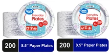 Great Value Disposable Paper Plates, 8.5", 400 Count