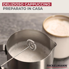 Schiumalatte Manuale In Acciaio Inox - 400 Ml | Doppio Schermo Schiuma | Per Cappuccino E Cioccolata | Lavabile Lavastoviglie - Foto 3