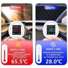 Parasole Auto Parabrezza Anti Uv Anti Furto Magnetico Argento Chiaro 5 Magneti - Miniatura 2
