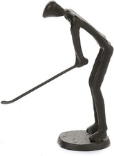 Cast Iron Golf Player Statue Ornament Vintage Office Decor Gift for Men