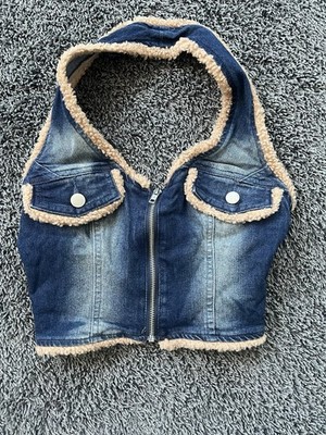 Denim Halter  Top/ Y2K-Style 