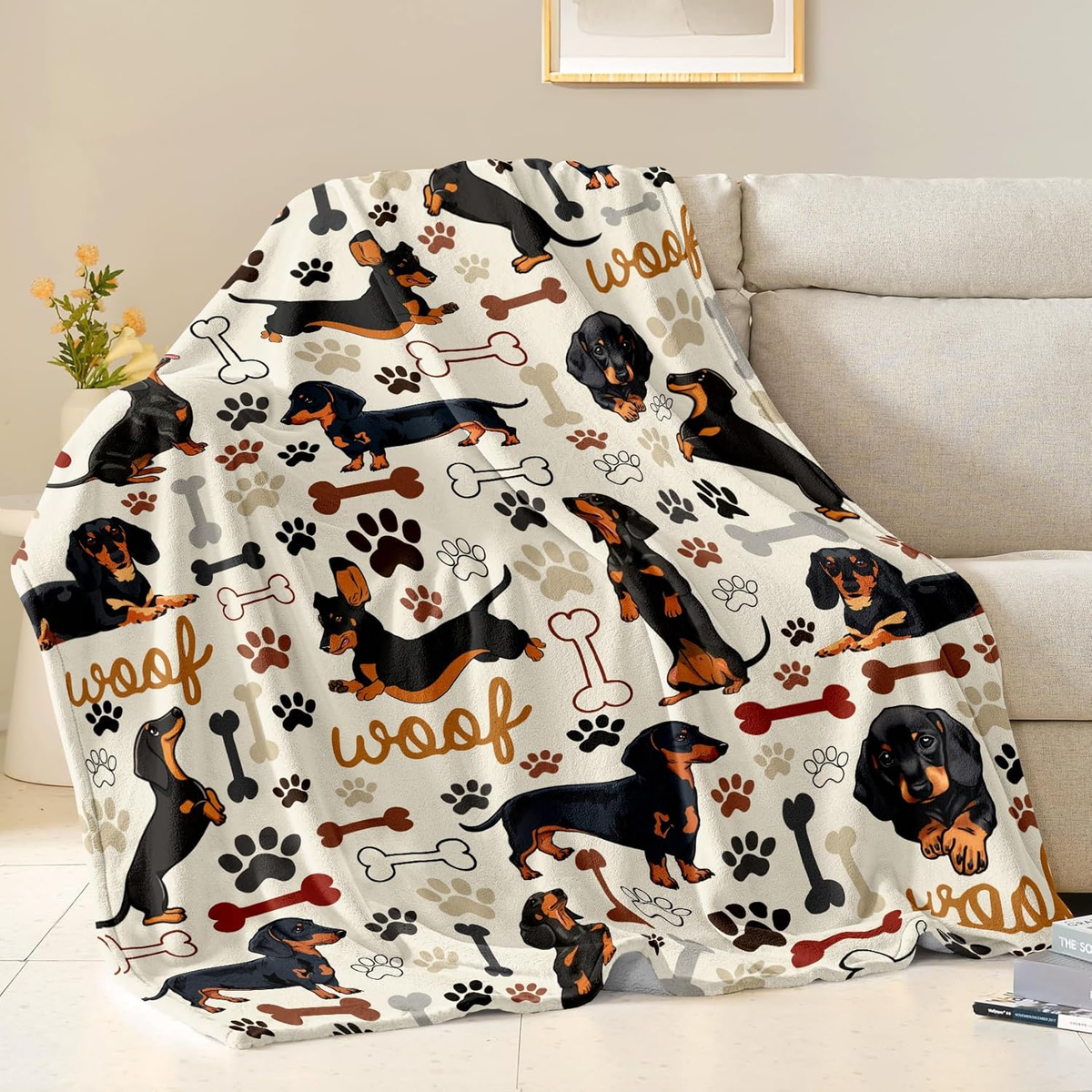 Dachshund Blanket Gifts for Wiener Dog Lovers Soft Flannel