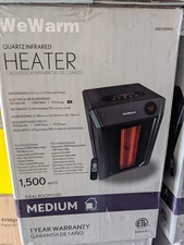 We Warm Electric Space Heater W/ Remote 1500-Watt 4-Elements Infrared Black
