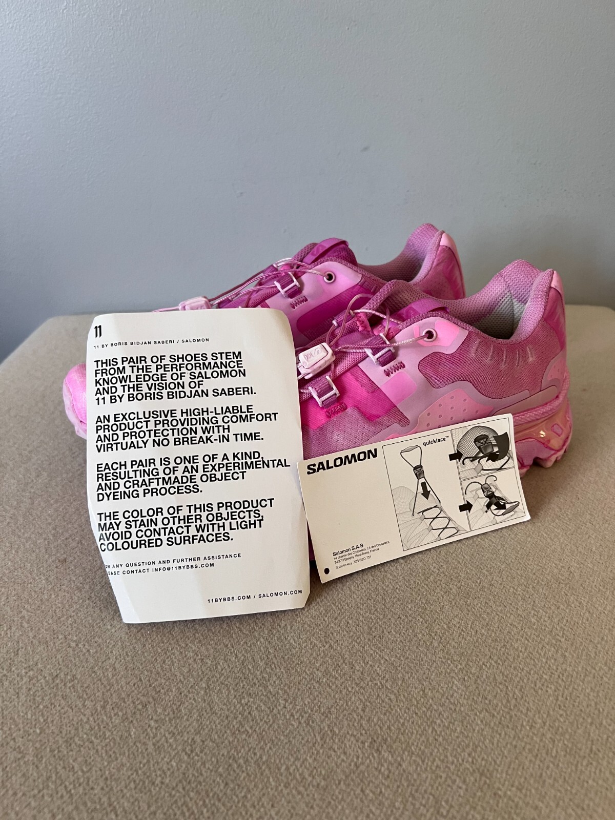 11 By Boris Bidjan Saberi x Salomon Bamba 5 - Size 8.5 - Object Dye Pink - NEW