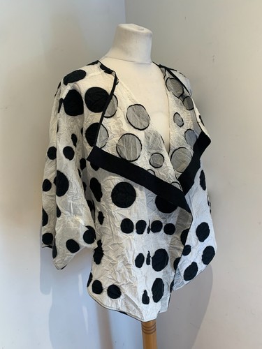 Colour 5 Power open front jacket cardigan M NEW arty lagenlook dotty pattern - Picture 2 of 8