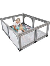 YOBEST Baby Playpen, Infant Playard with Gates, Sturdy Safe Playpen 75" X 56"