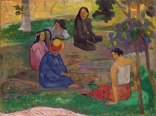 Art peinture à l'huile figure abstraite Conversation-Les-Parau-Gauguin-Paul - Photo 1/1