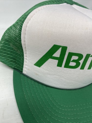 Vintage Abitibi Printed Trucker Snapback Hat Green White Canada - Picture 2 of 9