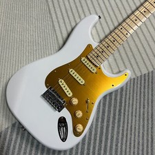 ST Electric Guitar White Color Mahogany Body Maple Fretboard Metallic Pickguard