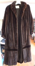 Unique Furs By Guarino Brown Ranch Mink Full Size/detachable Bottom Coat Sz. 1x