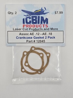 Team Associated AE .12, AE .15 & AE .18 Crankcase Gasket 2 Pack NIP