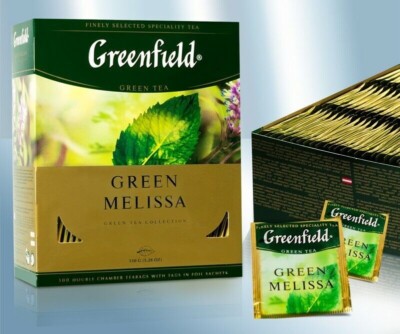 Greenfield Green Tea Green Melissa зеленый чай в пакетиках Мелисса FAST SHIPPING