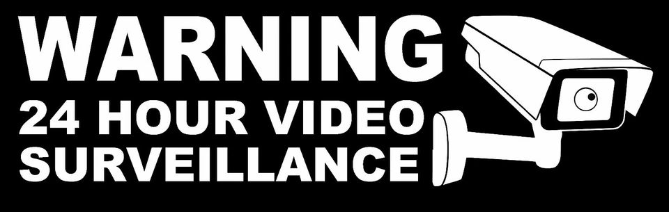OWNTHEAVENUE Video Surveillance CCTV Security Camera 24 Hour Outdoor Vinyl Sticker Decal vWht
