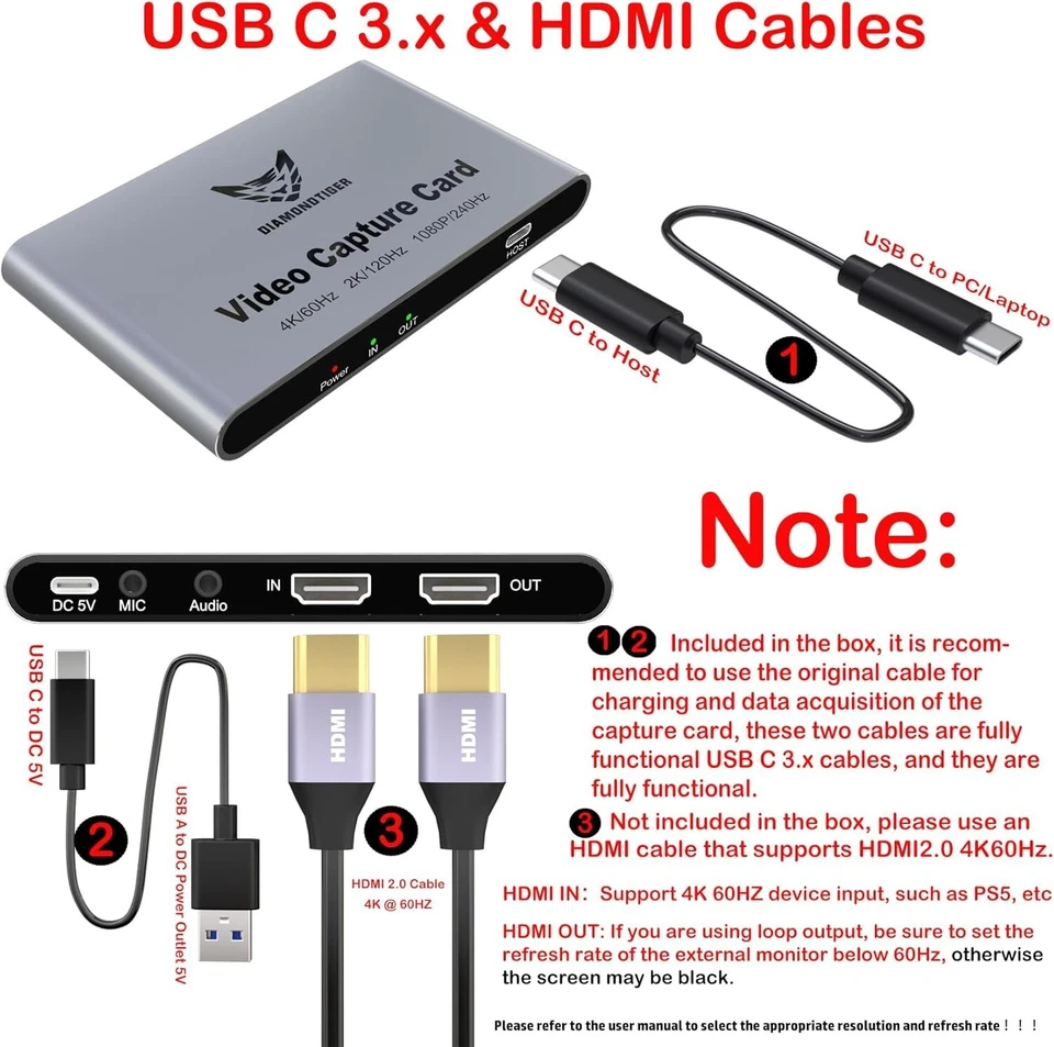 4K HDMI Video Capture Card for Streaming,4k@60hz,HDR VRR Passthrough low latency - Image 2 of 4