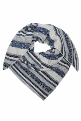 COEUR JUMEAU ♥♥ foulard triangulaire écharpe style scandic 5 % cachemire bleu/blanc NEUF - Photo 1/1