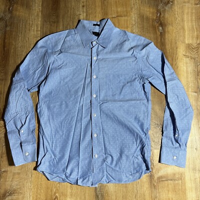 J. Crew Button Down Shirt Men's Slim Medium Blue Long Sleeve Dress Pocket Arrows