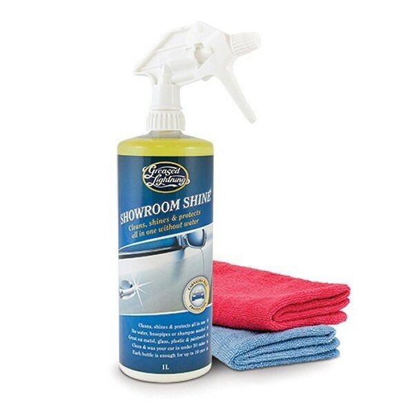 Greased Lightning Waterless Wash & Wax Car Showroom Shine Protect 1 Litre + 2 CL