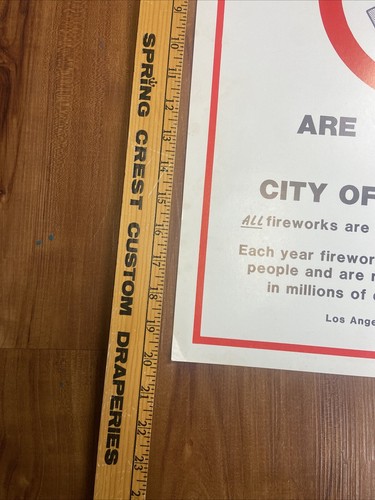 Rare CITY OF LOS ANGELES FIRE DEPARTMENT Cardboard Fireworks Sign - Picture 3 of 4