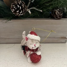 Cracker Barrel Christmas Cat Ornament