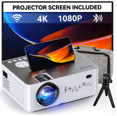 Pericat Q9 Projector  WiFi Bluetooth, 5G WiFi Native 1080P/16000L Screen 4K