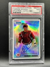 2010 Bow Chrome Yasmani Grandal DP&P Rookie Auto 87/500 PSA 9 Reds Refractor RC