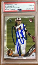 Joey Ortiz 2019 1st Bowman Draft Auto PSA 9 Mint DNA Rookie RC
